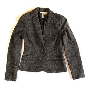 Animal Print Black Gray Stretch Max Studio Jacket Blazer Size Medium
